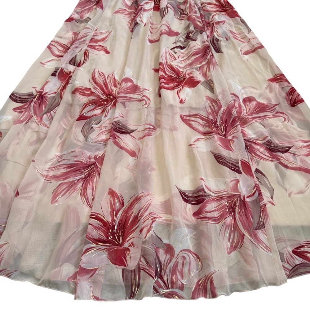 NWT Alexa B Floral Print Rhinestones Beautiful Maxi Dress Women’s Size 14W - Picture 12 of 14